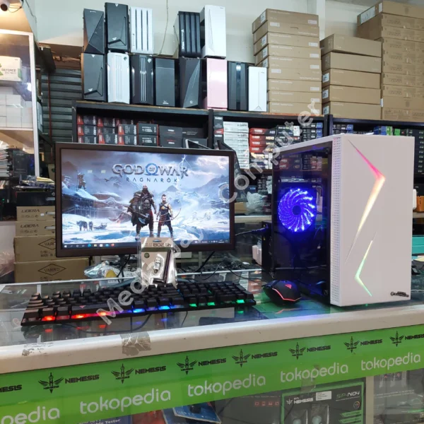PC Gaming Full Set AMD Ryzen 5 5600G Ram 16GB SSD/HDD Monitor 24 Inch - Gambar 7